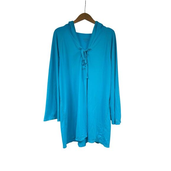 UV Skinz Blue Lace Up Long Sleeve Sun Protection Top Swimwear Womens Size 3XL - Picture 1 of 6